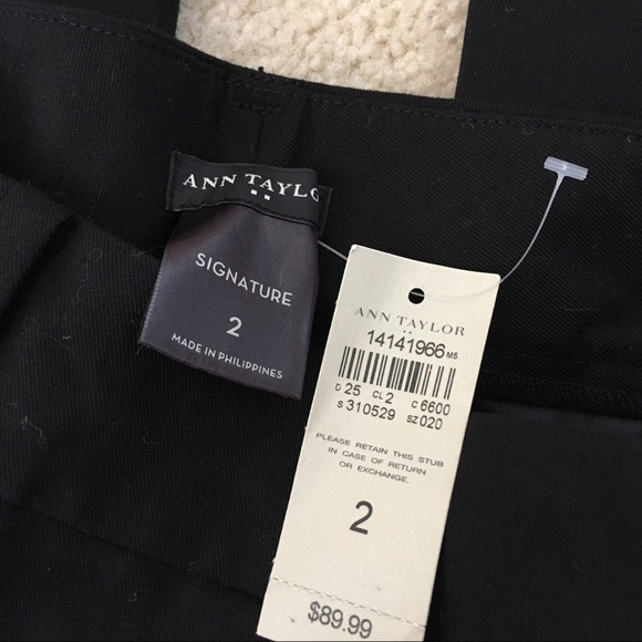 NWT ANN TAYLOR Black dress pants 2 straight leg - Picture 5 of 8